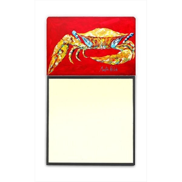 Crab Blue on Red; Sr Refiillable Sticky Note Holder or Postit Note Dispenser; 3 x 3 In., Teachers Aid, Mfr#: TE249999